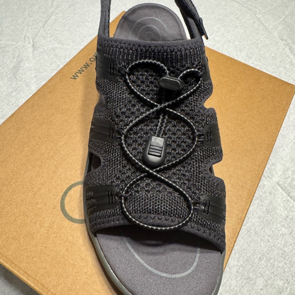 Elegant Black Knit Sneakers Orthofeet 10 Wide